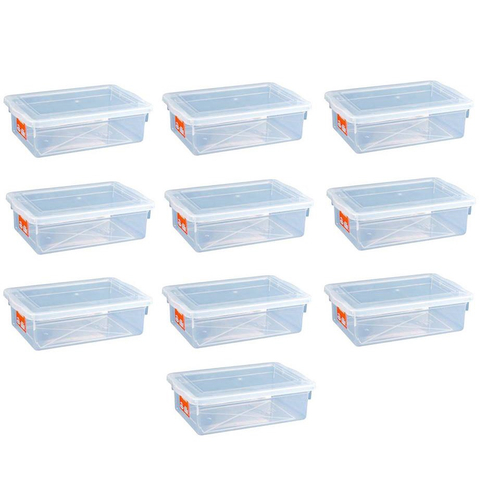 10 Caixas Plásticas Tampa Transparente Multi Uso 1 3 L em Promoção