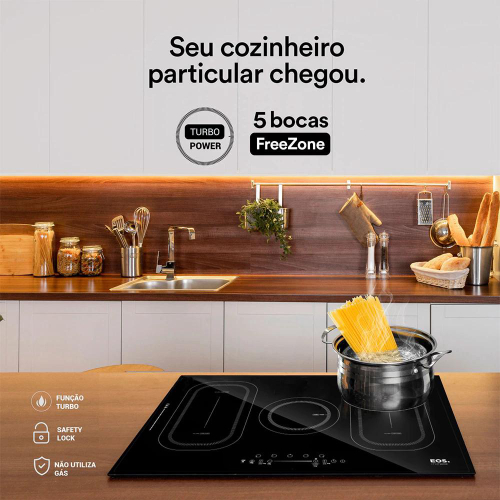 Cooktop de Indução Freezone Cinco Bocas eos ECI05EPF 220V em Promoção