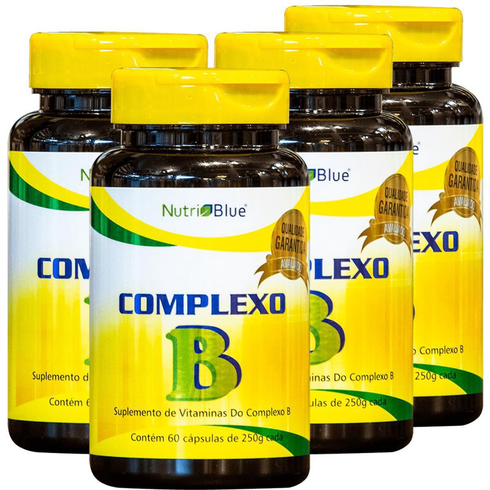 Complexo B 250Mg 60 Capsulas Nutriblue Kit X4 Submarino