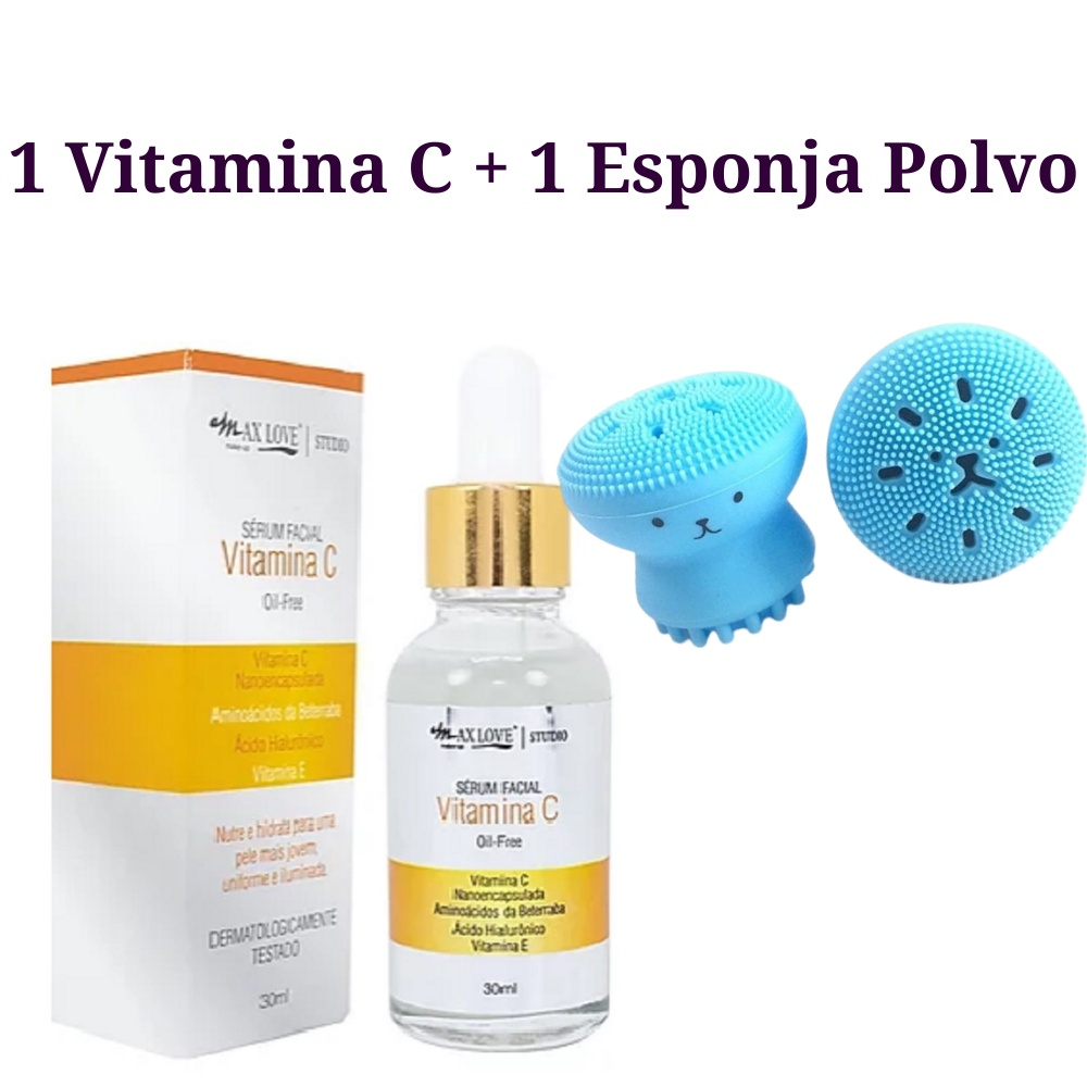 2 Uni Sérum Vitamina C Para Rosto Anti Idade Esponja Polvo em