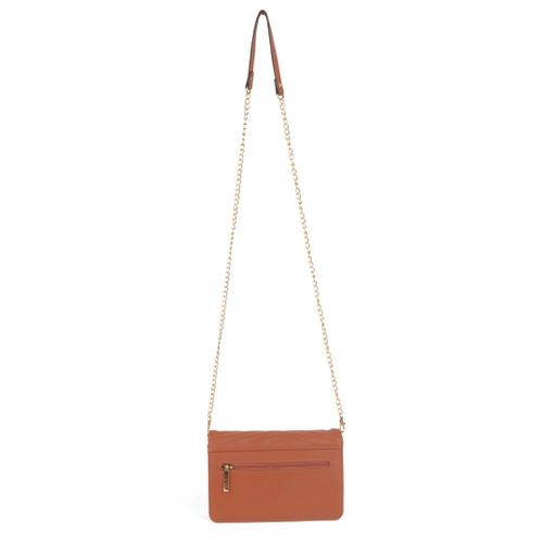 Bolsa Transversal Corrente Feminina Gash Bg Marrom No Shoptime