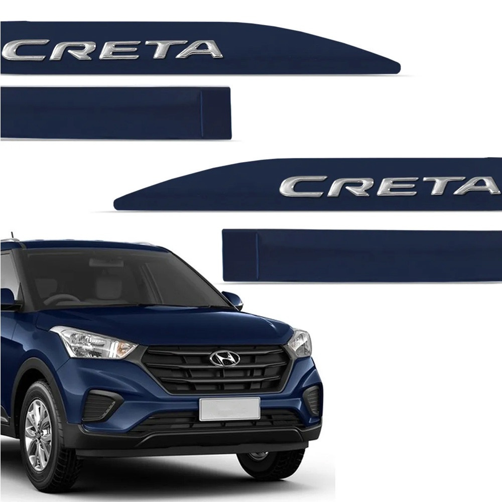 Jogo Friso Lateral Cromado Azul Sapphire Creta 2020 2021 No Shoptime