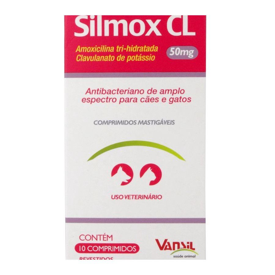 Silmox Cl 50mg Antibiótico Para Cães E Gatos Vansil Submarino