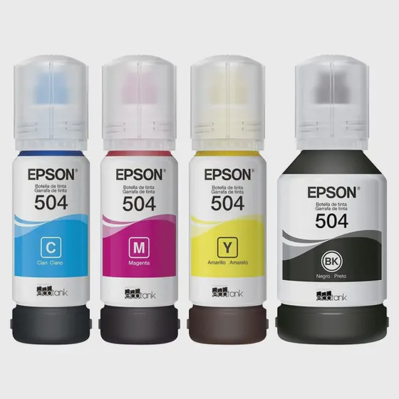 Kit 4 Tintas Epson 504 L4150 L4160 L4260 L6161 L6171 L6191 L14150 Em