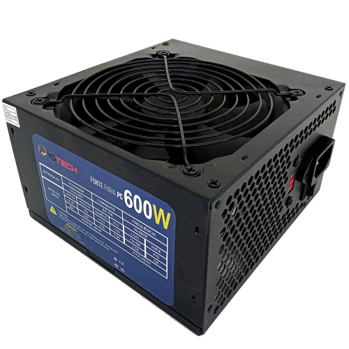 Fonte Atx 600W Gamer Super Silenciosa Para Pc Computador Bivolt 110v