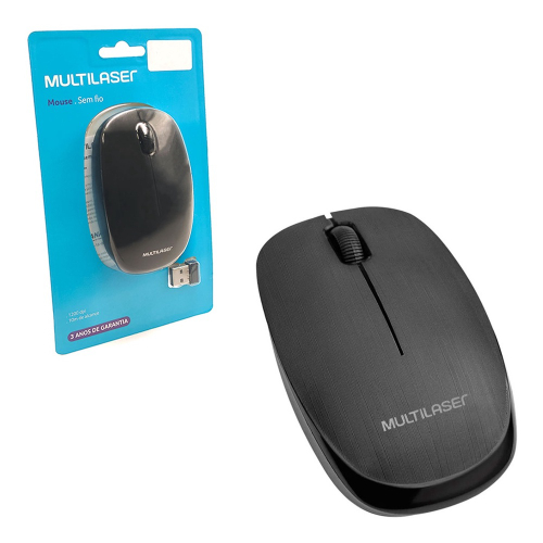 Mouse Sem Fio 2 4 Ghz 1200 dpi Preto USB Multilaser em Promoção