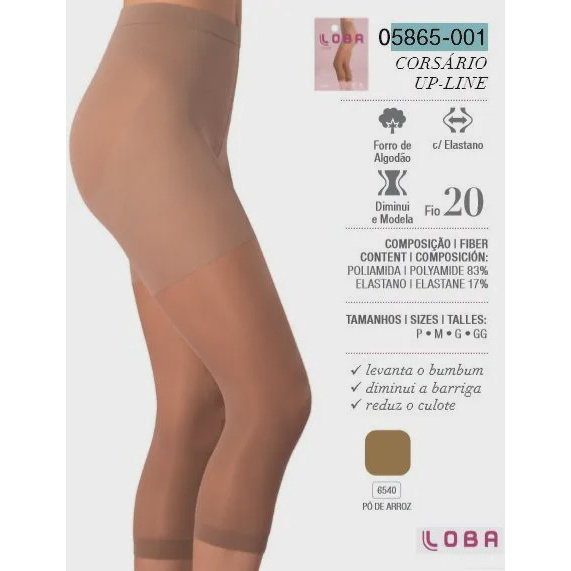 Meia Legging Cors Rio Loba Lupo Up Line Levanta O Bumbum No