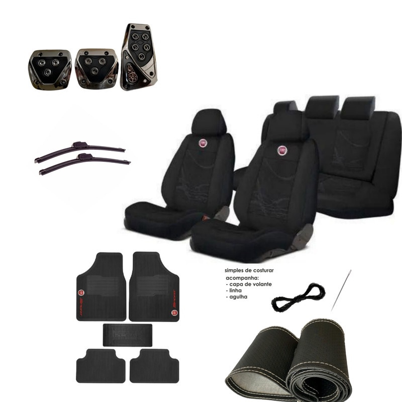 Kit Capas Automotiva Para Banco Em Tecido Grosso Original Tapete