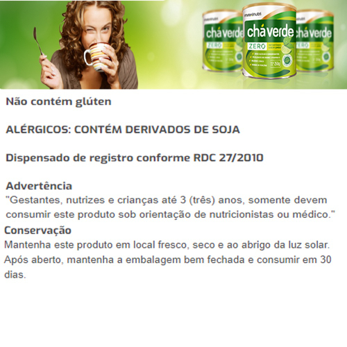 Chá verde solúvel limão zero 3x 250 gramas maxinutri em Promoção na