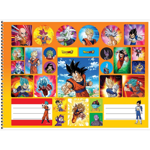 Caderno Desenho Dragon Ball Capa Dura Grande 60 Folhas em Promoção na