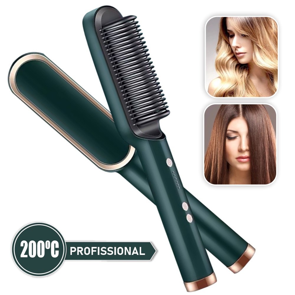 Escova Alisadora De Cabelo Magn Tica Seca Alisa E Modela Bivolt