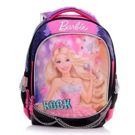 Mochila Infantil Barbie Rock Tam Grande Costas Escolar em Promoção na