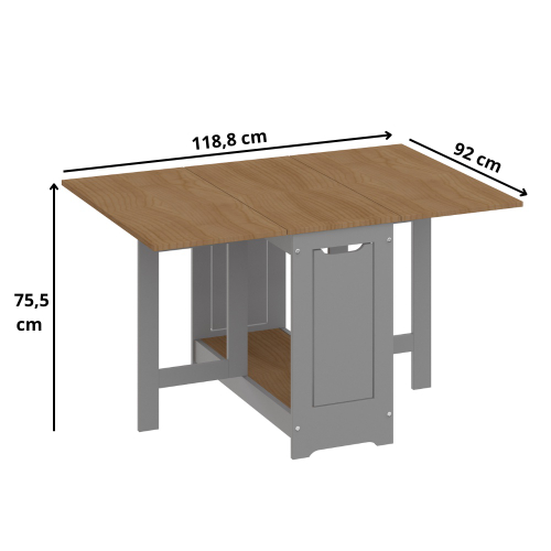 Conjunto Mesa Dobrável 4 Cadeiras Butterfly Cinza em Promoção