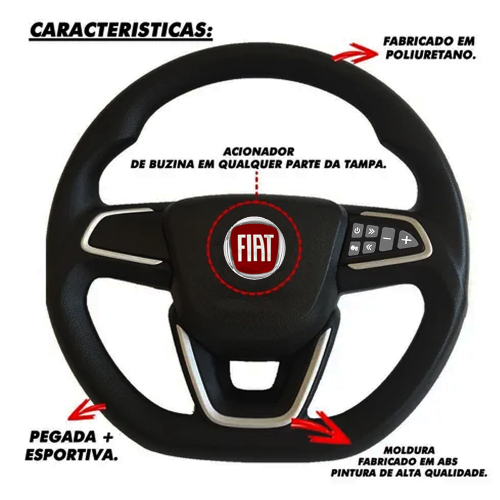 Volante Multifuncional Fiat Novo Palio Way Esportivo Comando De Som