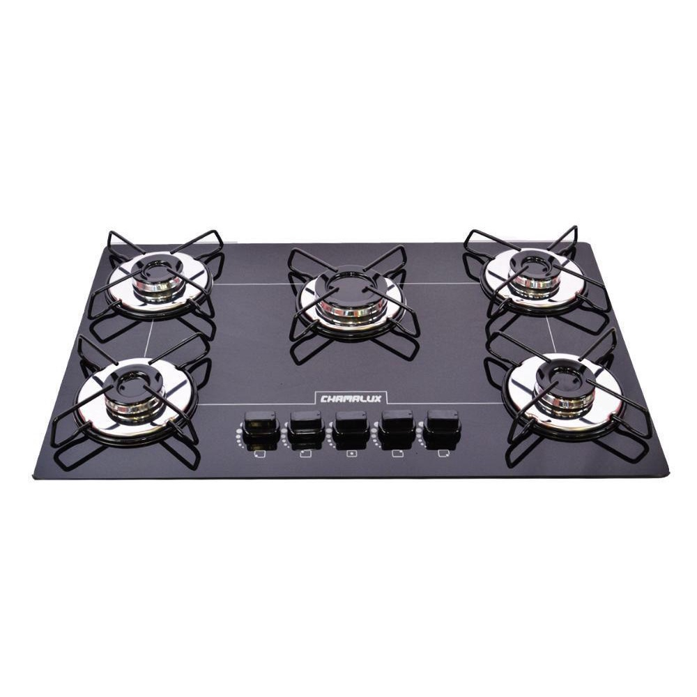 Fogão Cooktop 5 Bocas Ultra Chama Bivolt Preto Chamalux no Shoptime