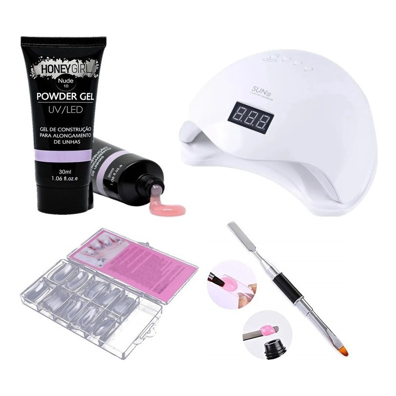 Kit Poligel completo Cabine Polygel Espátula E Molde F1 Submarino