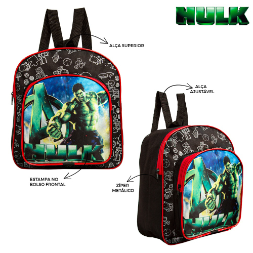 Mochila Escolar Incr Vel Hulk Costas Kit Lancheira Estojo Submarino