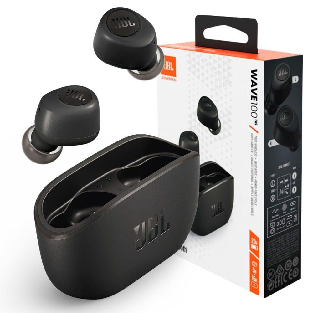 Fone De Ouvido Bluetooth Jbl Wave Tws Intra Auricular Preto