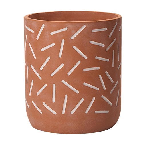 Cachepot Em Cimento Terracota E Branco G No Shoptime