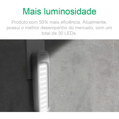 Luminária de Emergência Intelbras lea 30 Bateria 30 Leds 1W Submarino