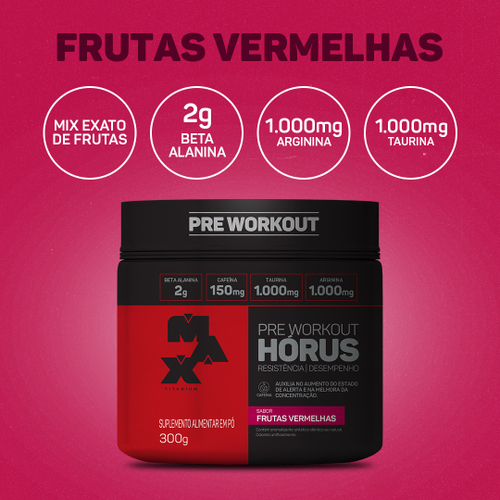 Pre Treino Pote Horus Desempenho E Resistencia 300g Max Titanium Em