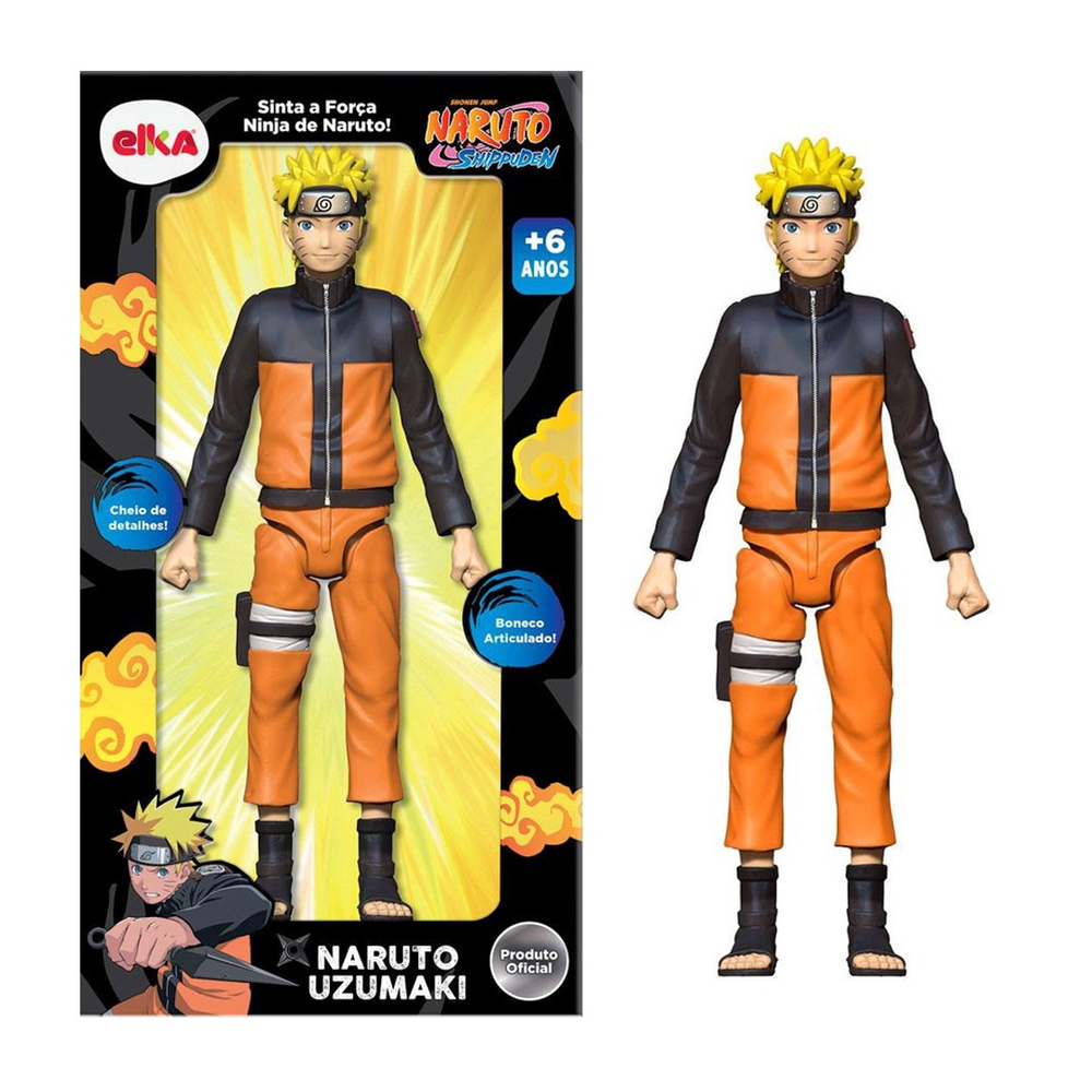 Boneco Figura Articulada Naruto Uzumaki Shippuden 24 Cm Elka Submarino