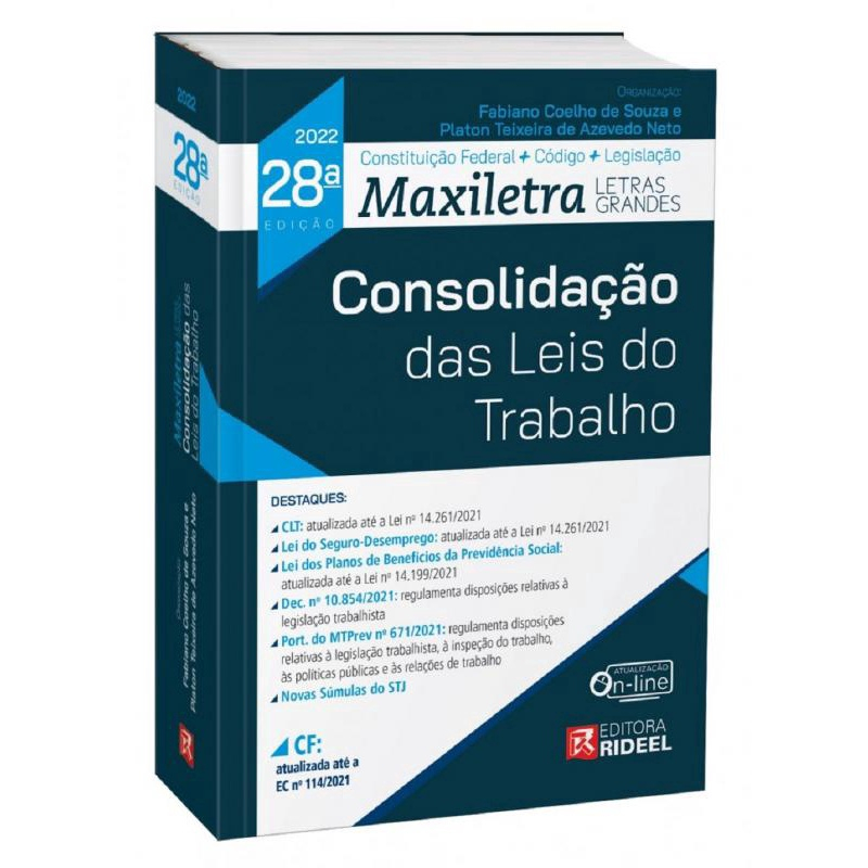 Consolidação das Leis do Trabalho Coleção Maxiletra 28ª Edição