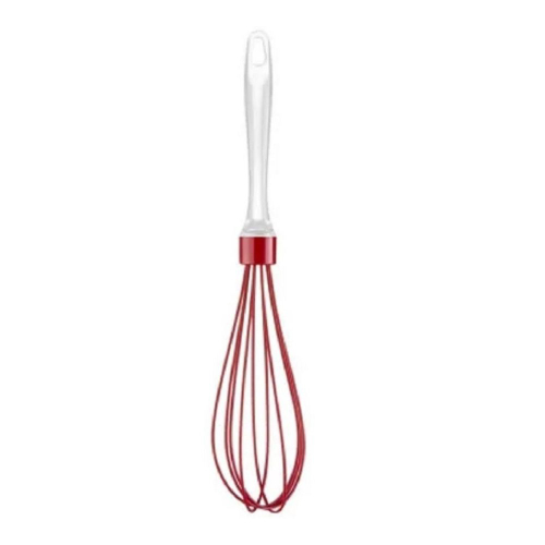 Fouet Bate Clara Silicone Cabo Acrílico 30 Cm Vermelho no Shoptime