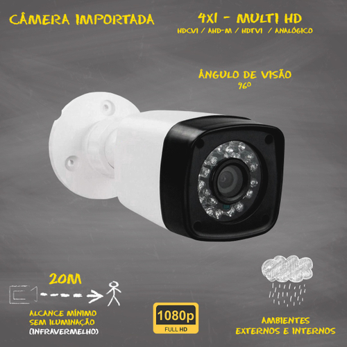 Kit Cftv 6 Cameras Full Hd 1080p 2mp Dvr Intelbras Mhdx 1008 Em