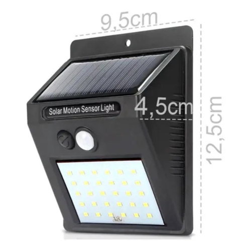 Luminaria Solar Externa 30 Leds Luz Para Jardim Muro Parede No Shoptime