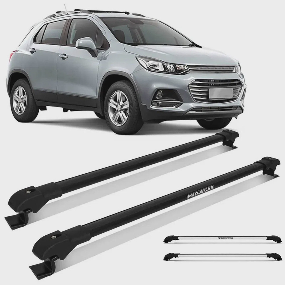 Kit Rack Teto Travessa Chevrolet Tracker Slim Preto