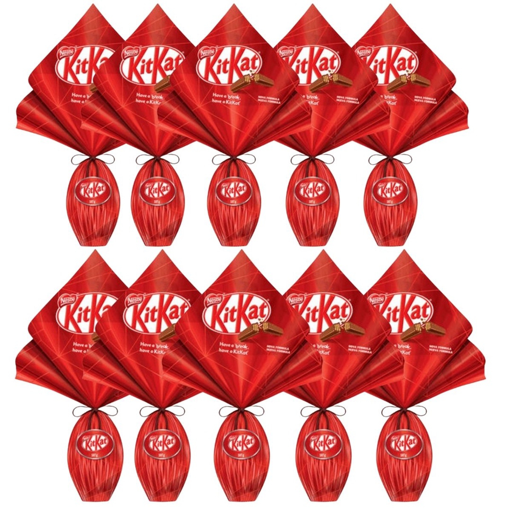 10 Ovos de Páscoa KitKat Wafer Chocolate ao Leite 332g em Promoção na