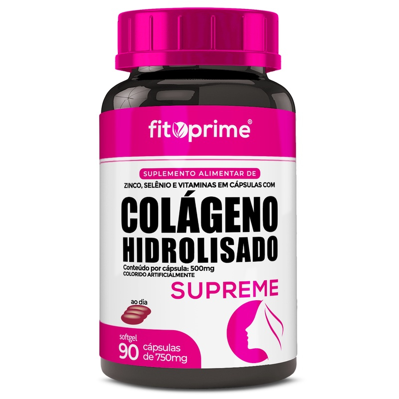 Colágeno Hidrolisado Vitaminas A C E Zinco Selênio 90 Cápsulas