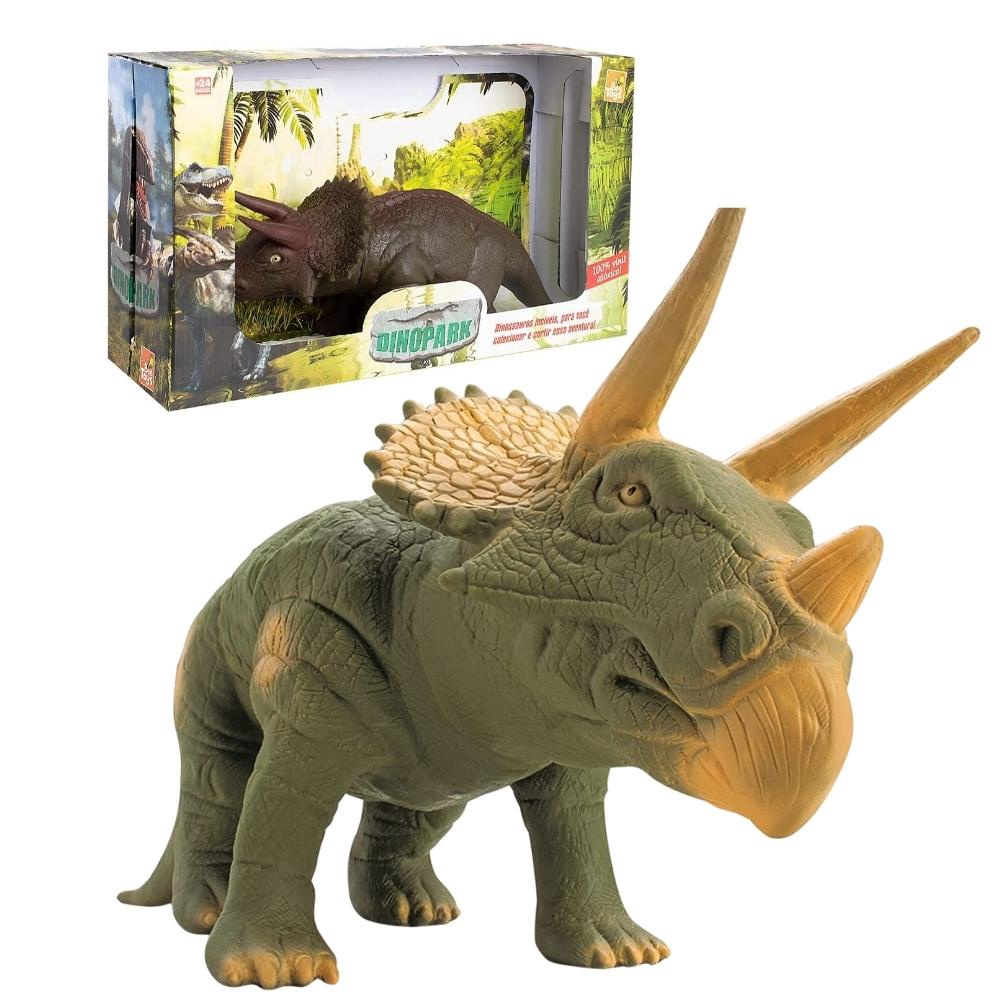 Brinquedo Dinossauro Triceratops Grande Em Vinil Bee Toys Submarino