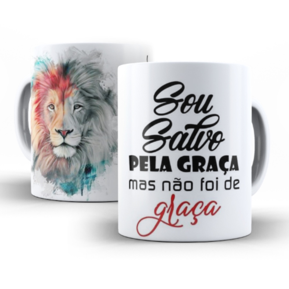 Caneca Evang Lica Jesus Le O De Jud Yeshua Salmo Porcelana Submarino