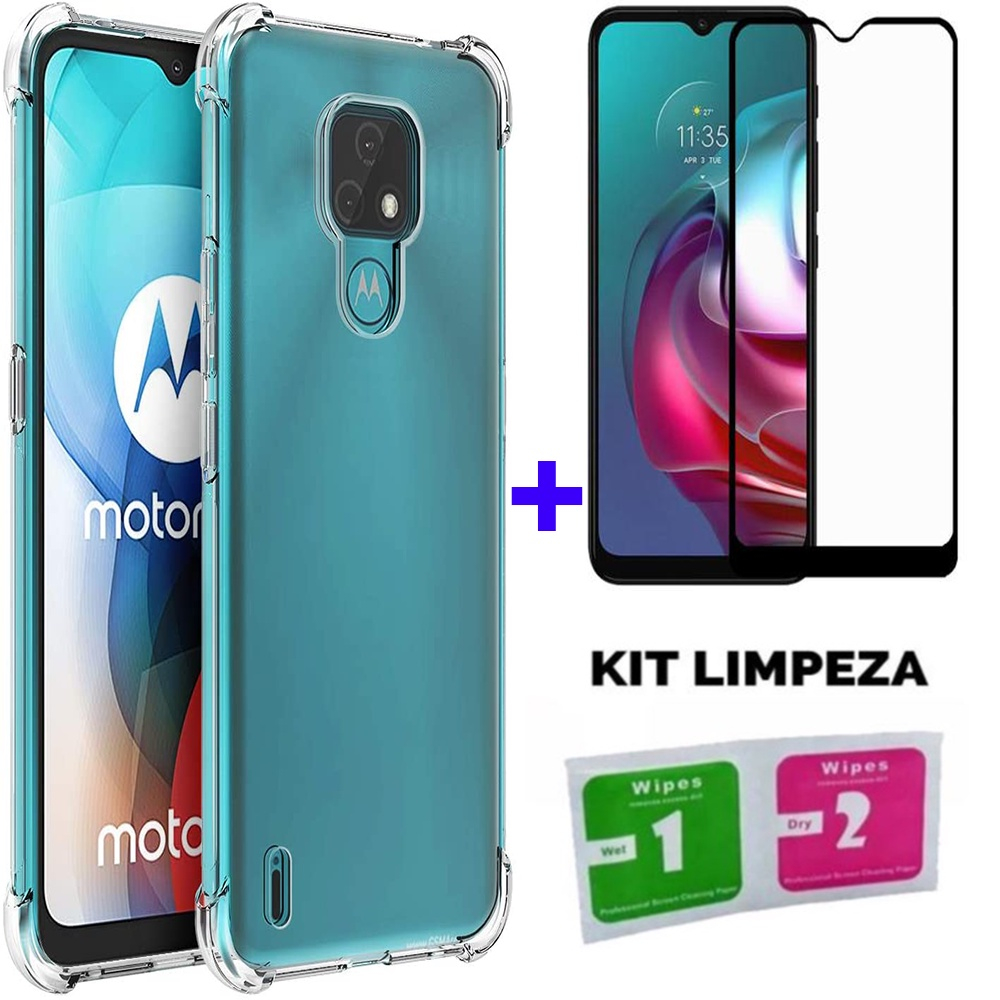 Capinha Capa Moto E7 Anti Impacto Película de Vidro 3D em Promoção