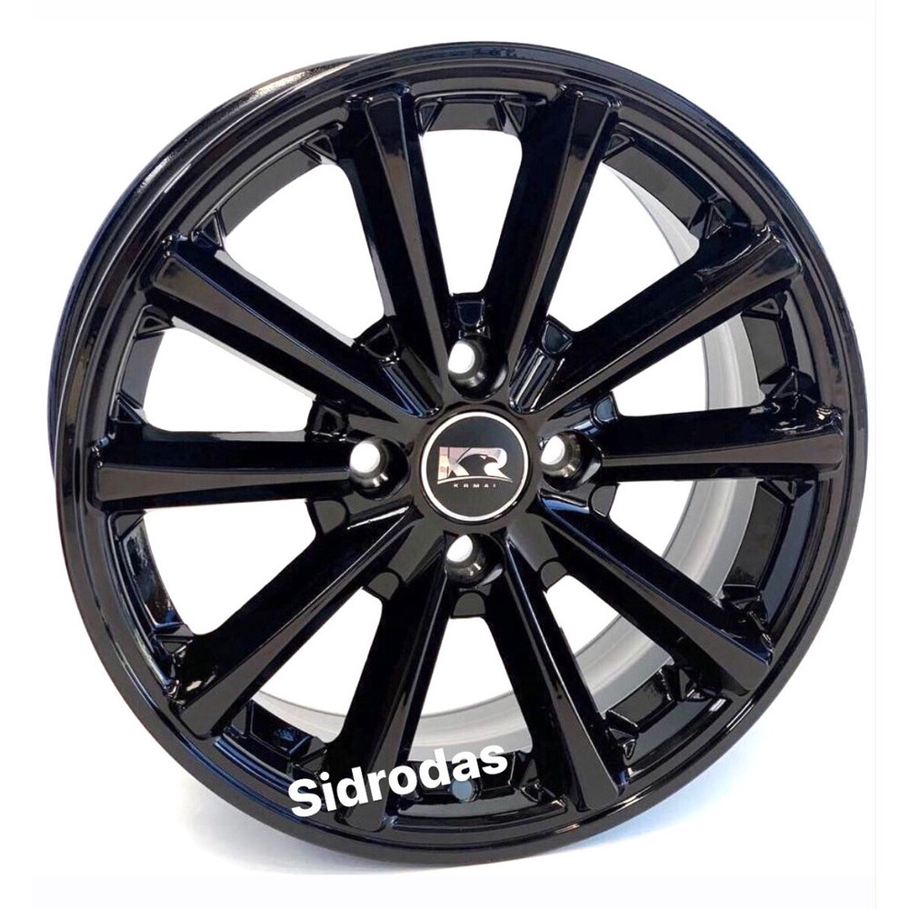 Kit 4 Rodas Aro 15x6 Eclipse 4x100 Black Krmai K63 No Shoptime