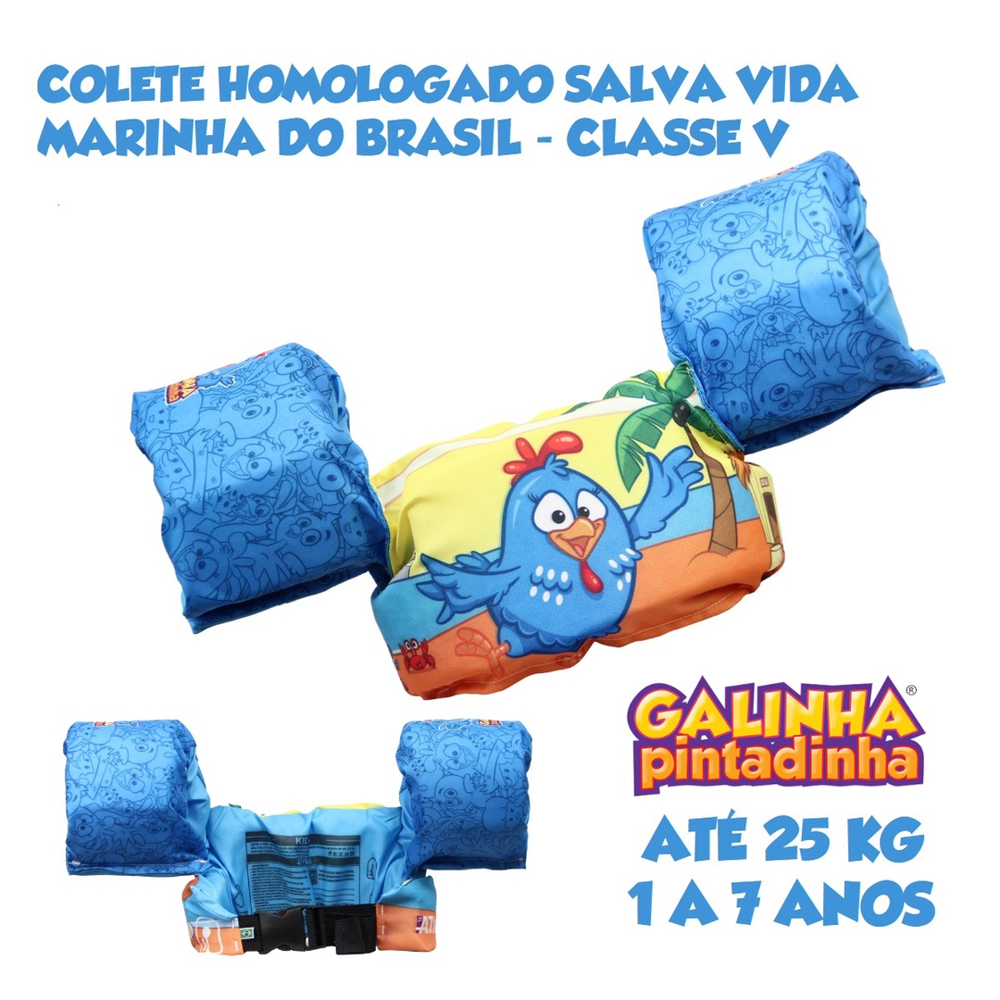 Colete Salva Vidas Infantil Homologado Galinha Pintadinha Ativa Submarino