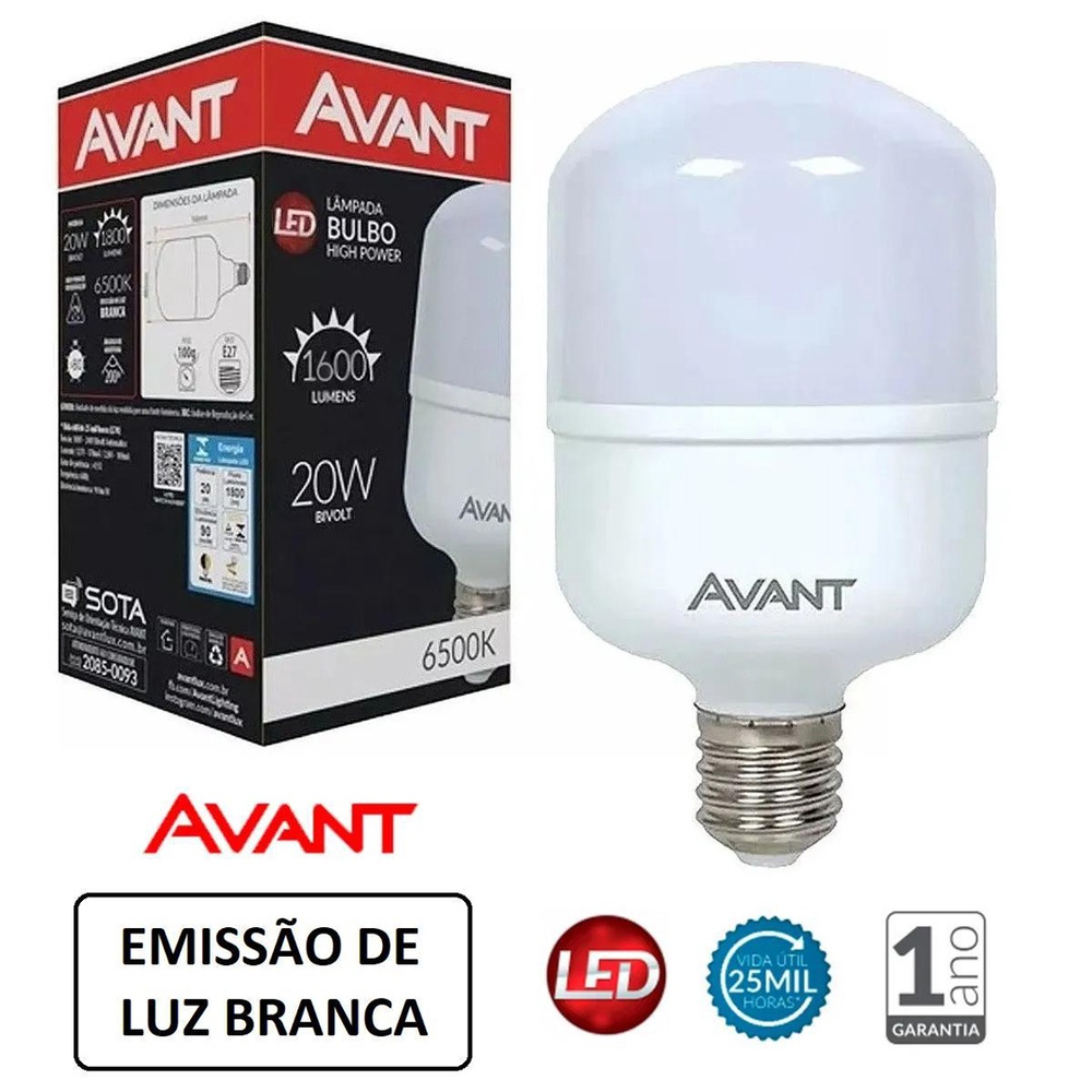 L Mpada Led Bulbo W Avant Luz Branca K Alta Potencia Submarino