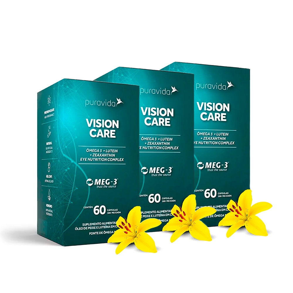 Kit 3 Unidades Vision Care 60 Cápsulas Pura Vida Submarino