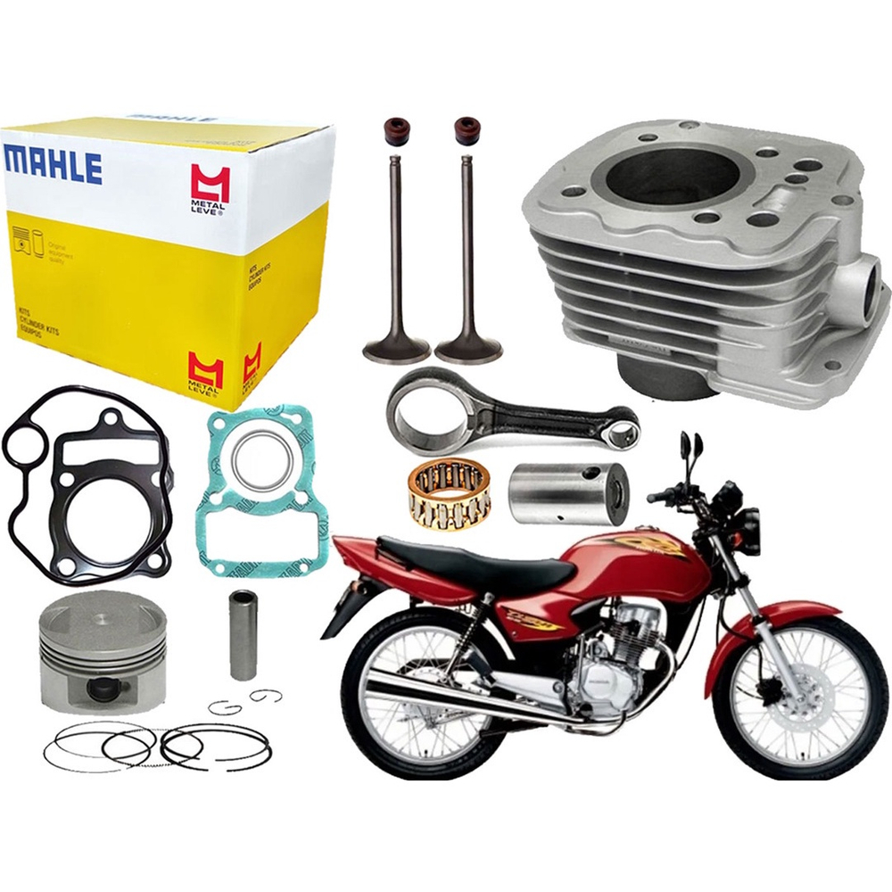 Kit motor completo pistão camisa anéis cg titan 125 2004 Submarino