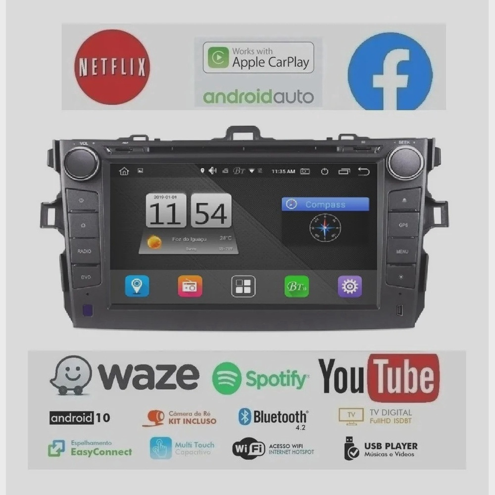 Multim Dia M Android Tvfulhd Carplay Toyota Corolla A