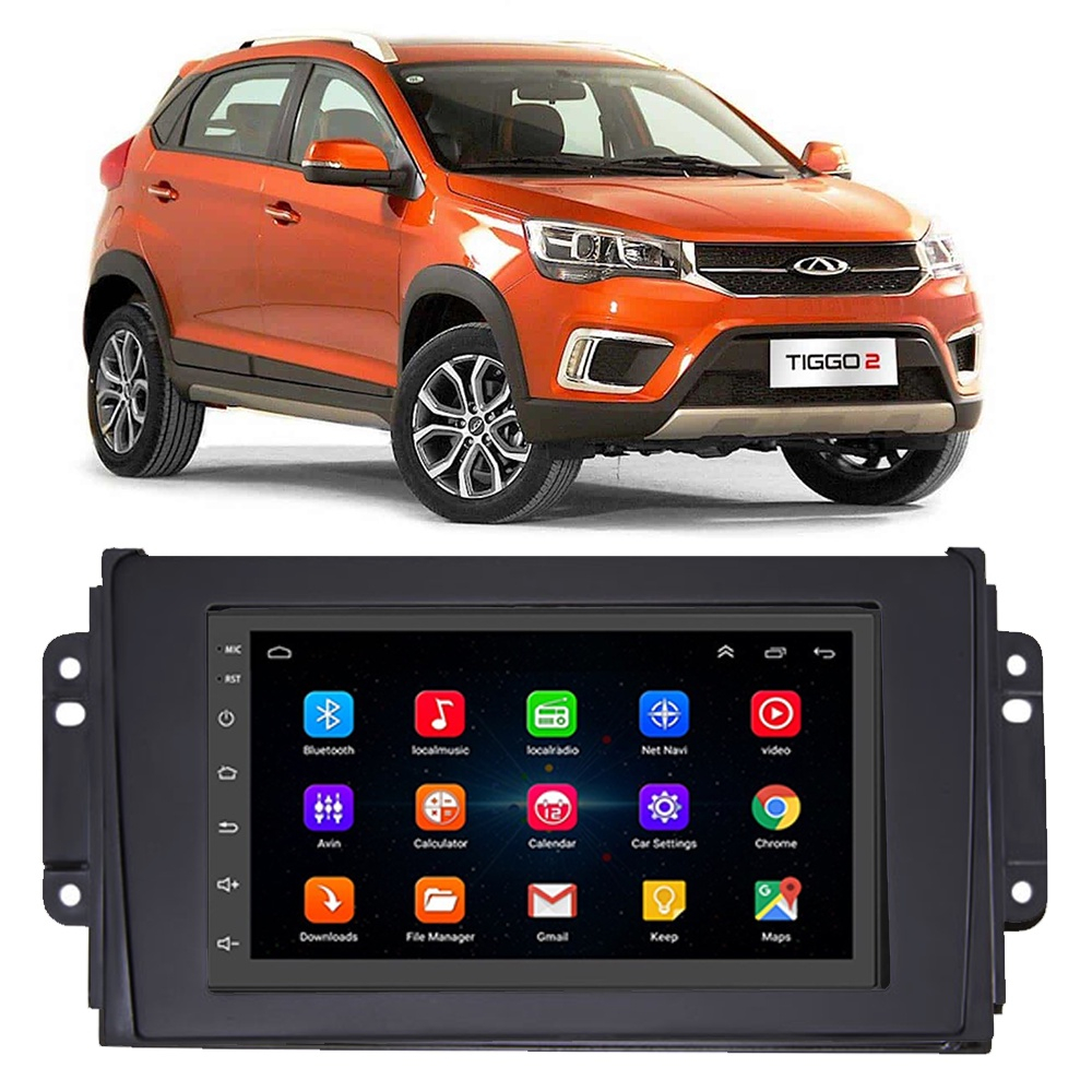 Kit Central Multimídia Android Chery Tiggo 2 2019 2020 2021 2022 7