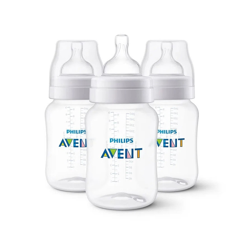 Kit 3 Mamadeiras Avent Clássica Anti cólica 260ml 0 Bpa Submarino