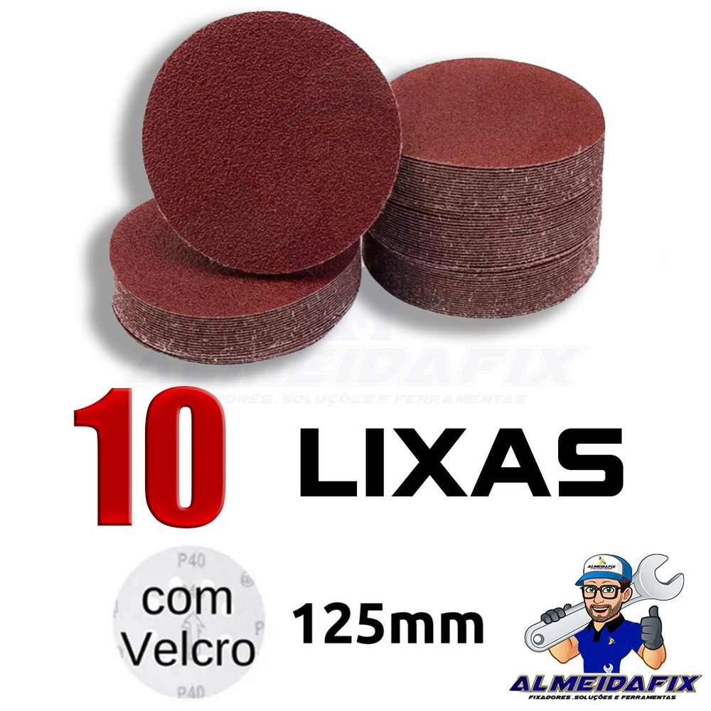 Kit Discos De Lixa Velcro Mm Auto Colante P Suporte Velcro