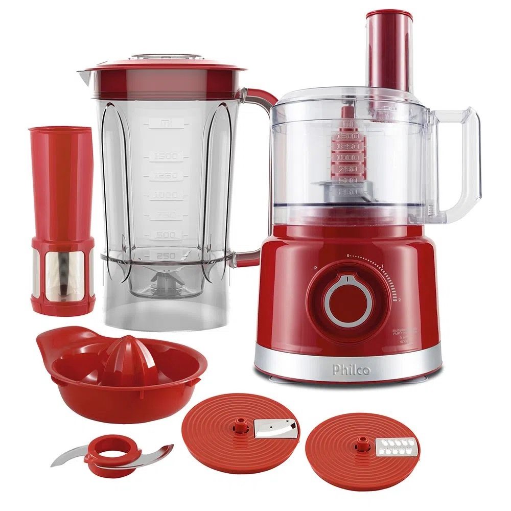 Multiprocessador Philco PMP1500V Turbo 900W Vermelho 127V em Promoção