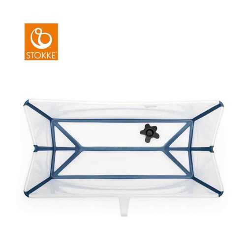 Banheira Dobrável Flexi Bath Transparente Azul Stokke em Promoção na