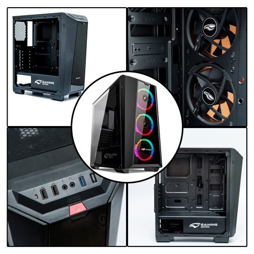 Gabinete Gamer 3 Fans Mid Tower USB 3 0 rgb Lateral em Acrílico no