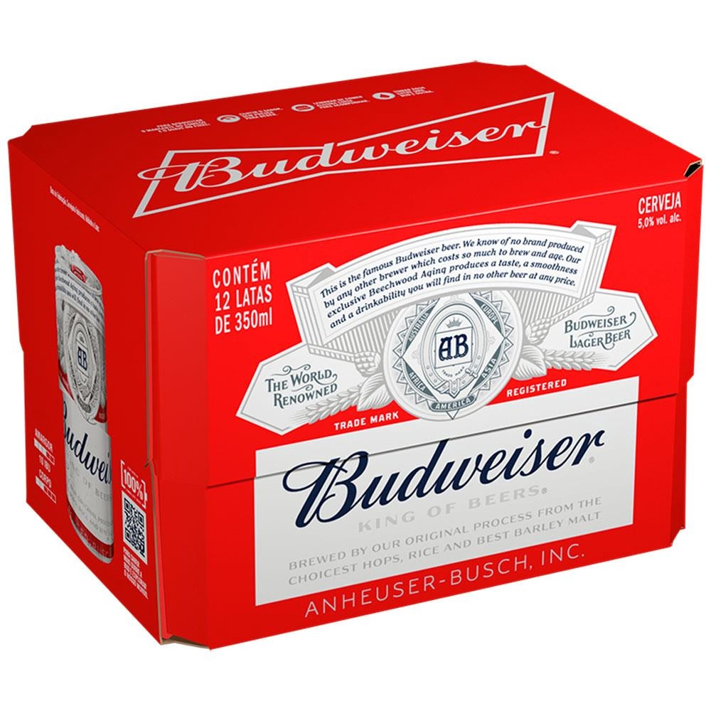 Cerveja Budweiser Caixa 12 Latas 350Ml Origem Americana em Promoção