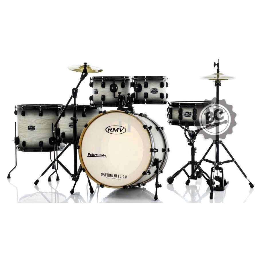 Bateria Rmv FiberTech White Wood Burst 20 10 12 14 16 Pratos E